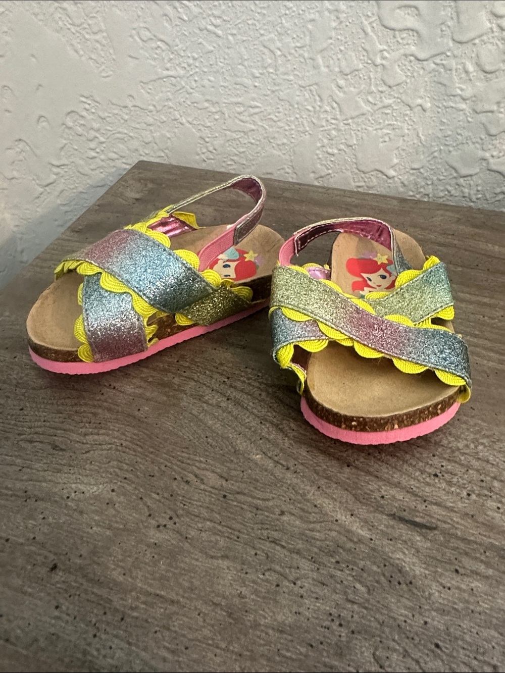 Disney Baby Ariel Glitter Sandals Size 6-12M